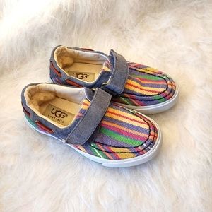 UGG ® Australia Moroccan Stripe Canvas Half Hitch Hook Loop Boat Shoes Boy Girl